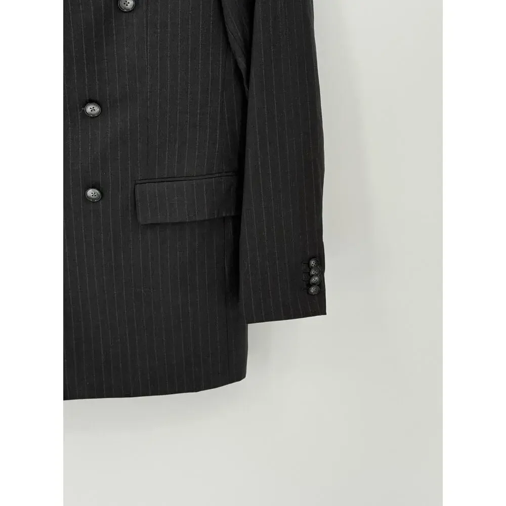 Nabil Srouji Scabal Super 140's Double Breasted Pinstripe Sport Coat Blazer 42R